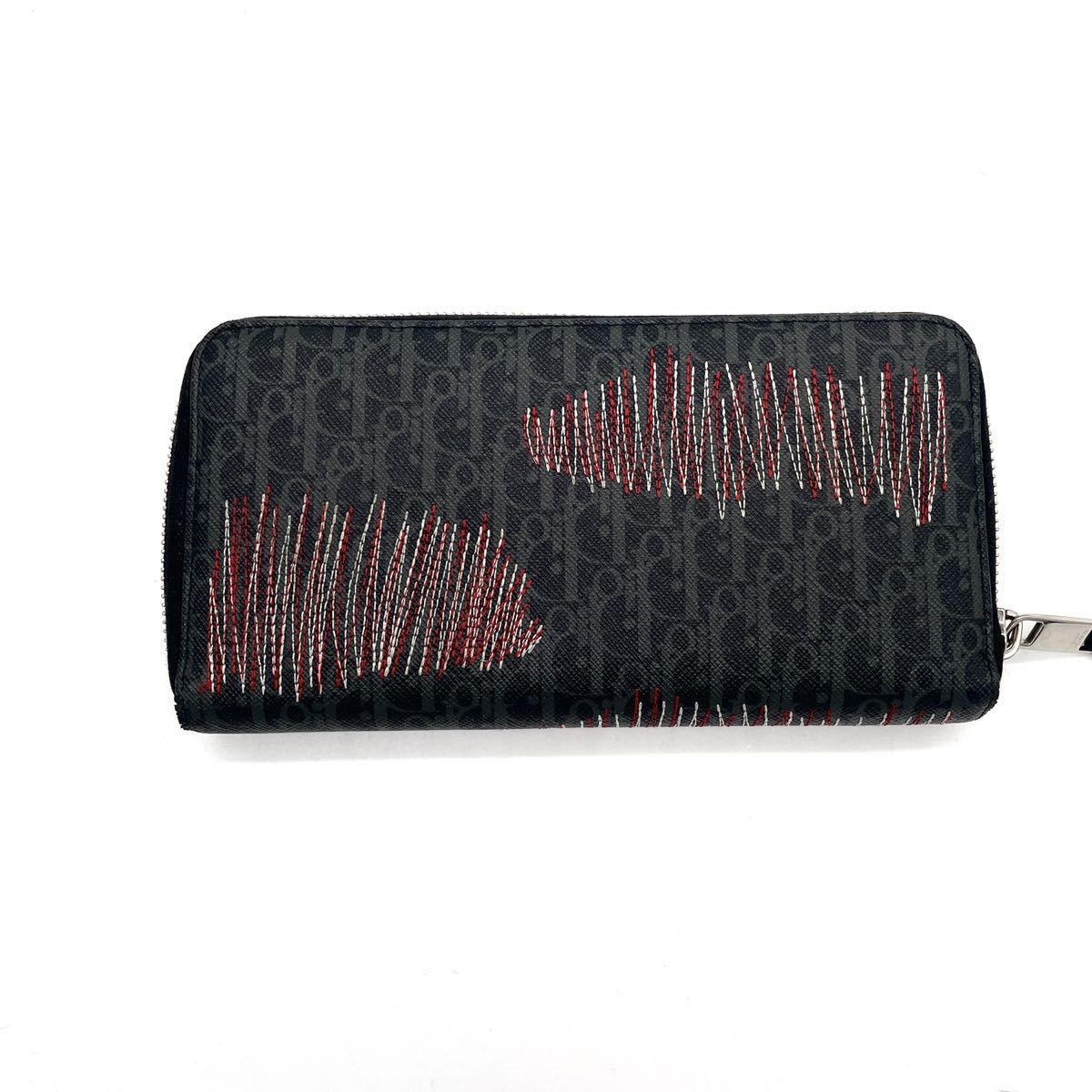 美品 DIOR HOMMEトロッター ロング ウォレット 長財布 520M△-