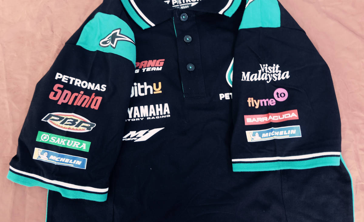 【PETRONAS YAMAHA SRT】MotoGP 公式 ポロシャツ【2XL】（検：20 クアルタラロ 46 ロッシ 04 ドヴィツィオーゾ　ペトロナス・ヤマハ）_画像4