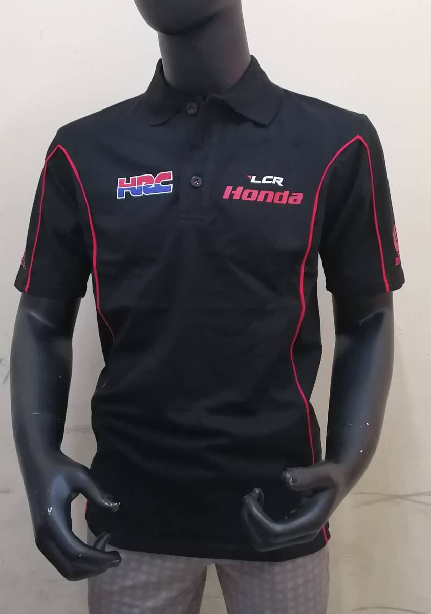 【LCR HONDA T】MotoGP オフィシャル ポロシャツ【L】 希少 BLACK （検：中上貴晶【30】 MotoGP HRC RC213V）_画像1