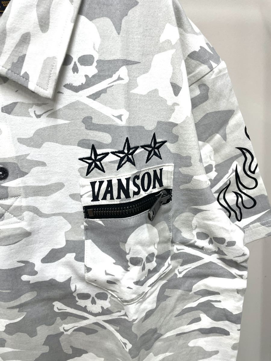 VANSON バンソン 半袖ポロシャツ NVPS-2001 ホワイトカモ XXLサイズ_画像3