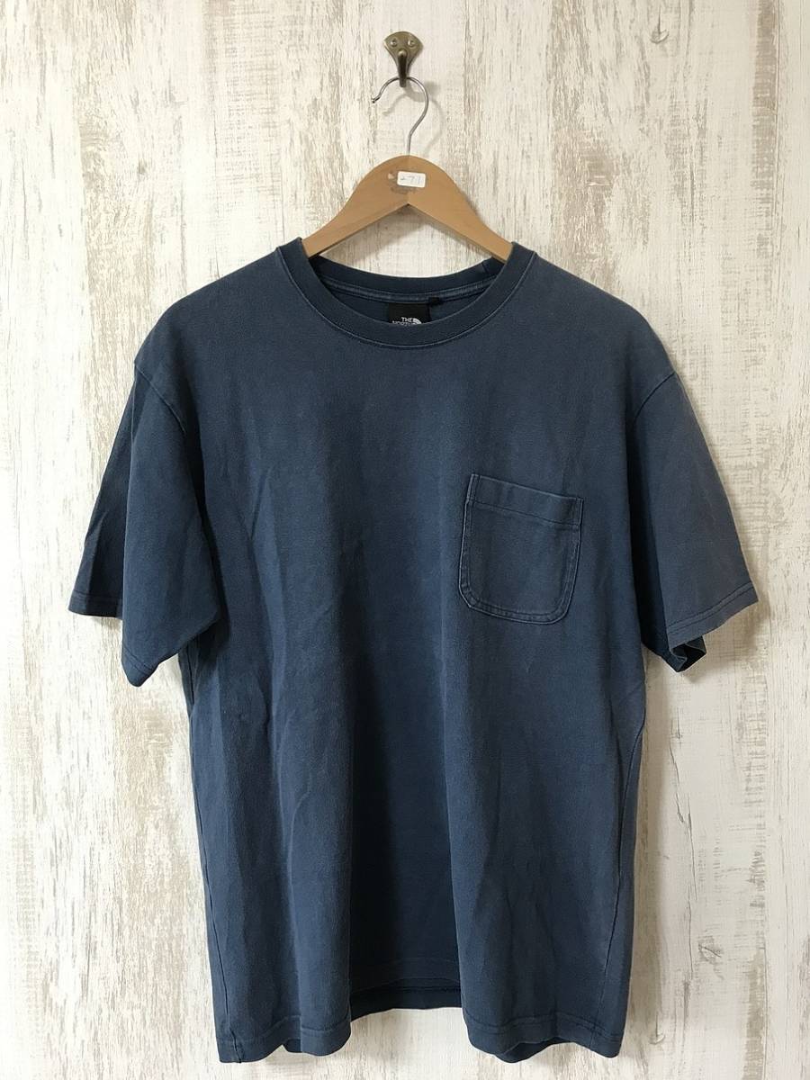 271☆【無地 ポケット Tシャツ 紺】THE NORTH FACE ノースフェイス ポケT アウトドア L_画像2