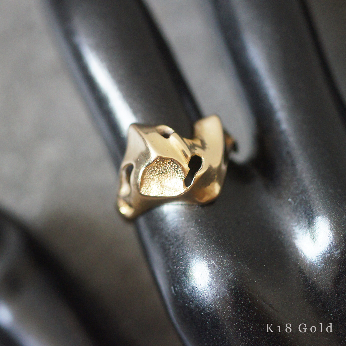 K18 YG ヴィンテージ デザイン リング 11号 3.9g レディース メンズ 指輪 アクセサリー ジュエリー 750 イエロー ゴールド 金