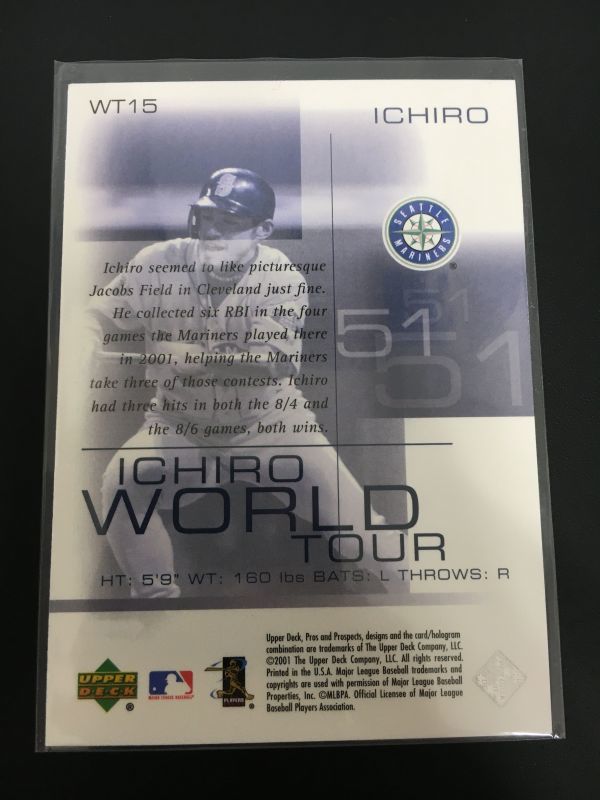 2001 Upper Deck #WT-15 Ichiro Rookie Year MLB Seattle Mariners イチロー ルーキー RC シアトル・マリナーズ 鈴木一郎 検：大谷翔平_画像2