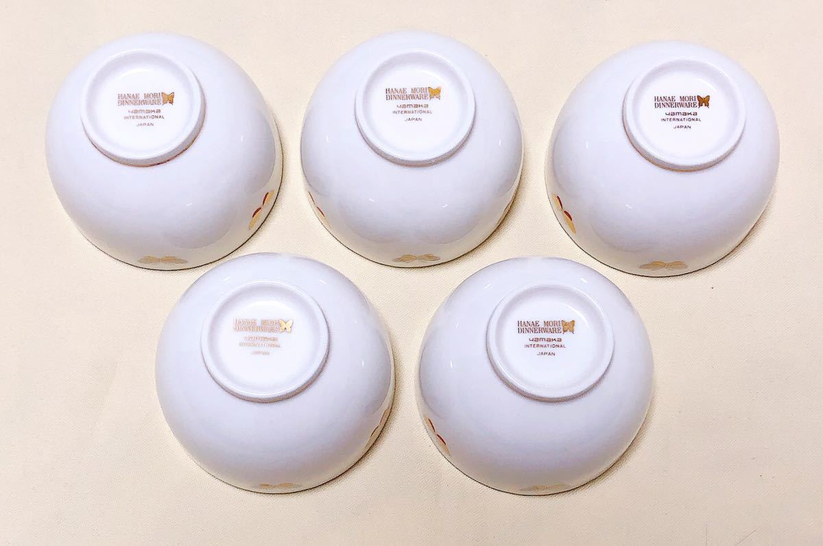 YAMAKA山加陶器 HANAE MORI ハナエモリ森英恵 金彩蝶柄湯呑5客 YAMAKA山加陶器 HANAE MORI ハナエモリ森英恵 金彩蝶柄湯呑5客