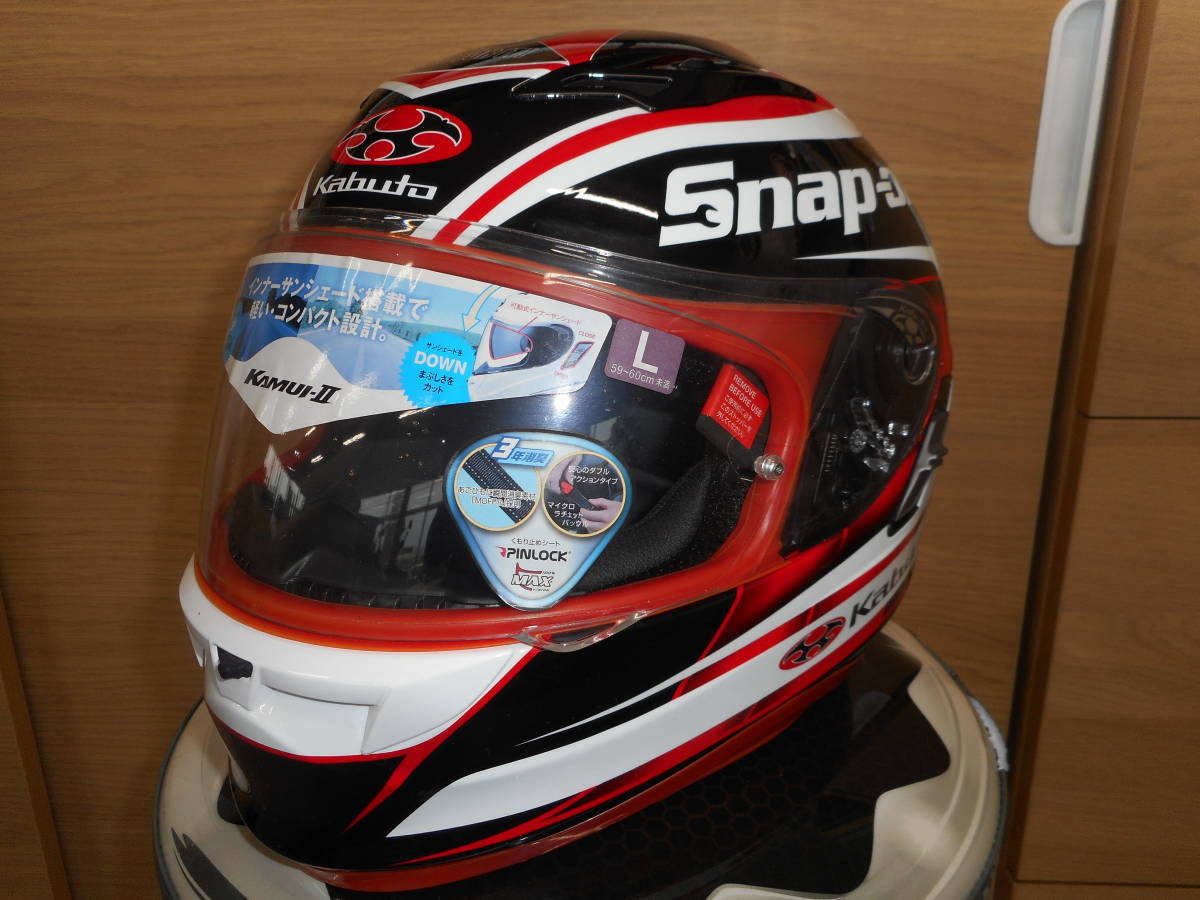 品 OGK カブト KAMUI-2 Snap-on RACING RED ヘルメット フルフェイス 正規品(ヘルメット)｜売買された
