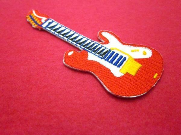 セール　GUITAR ギター　ギターラ　刺繍ワッペンパッチのり付アイロンOK　170619-7_画像1