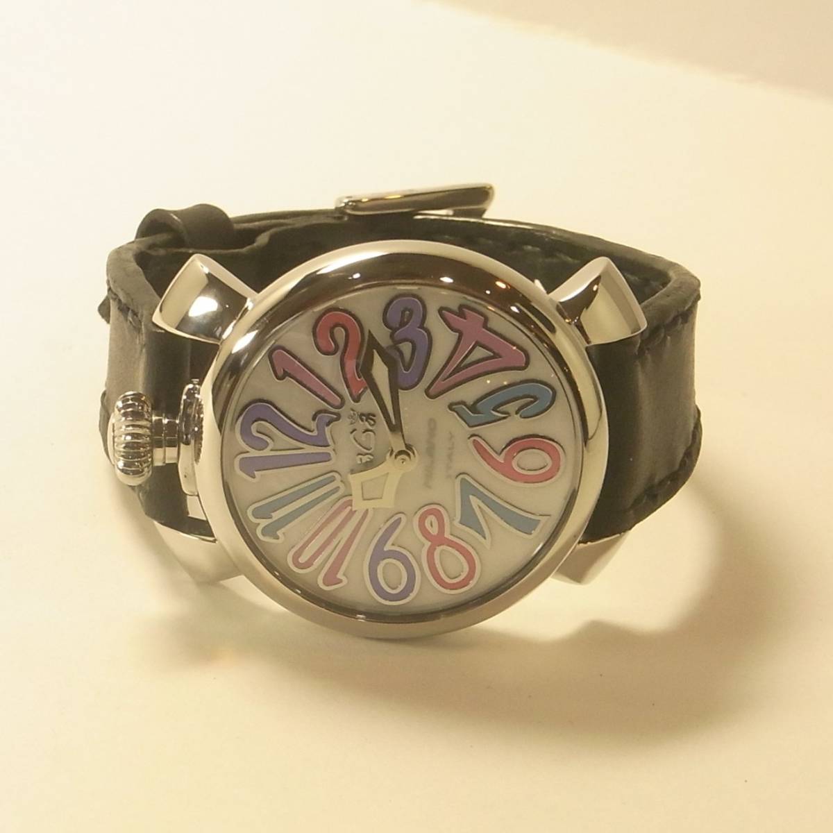 美品 稼働品 GaGa MILANO MANUALE 40MM ガガミラノ マヌアーレ40mm クオーツ 腕時計 新品牛革黒ベルト 激安販売中 ガガミラノ 新品牛革ベルト 腕時計 クオーツ マヌアーレ40mm 腕時計(アナログ)