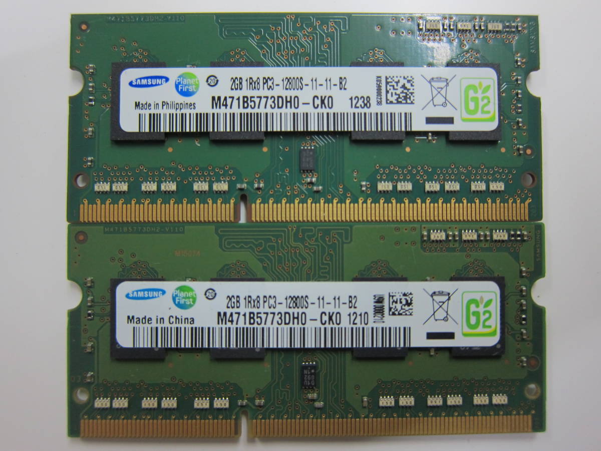 [ Note for memory ] 4GB (2GBx2) SAMSUNG PC3-12800S-11-11-B2 (DDR3-1600) S.O.DIMM 204pin M471B5773DH0-CK0 #15