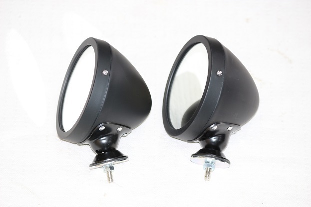 [ new goods ] Rover Mini Ray yacht type racing mirror old car mat black clear Flat lens 2 piece set 