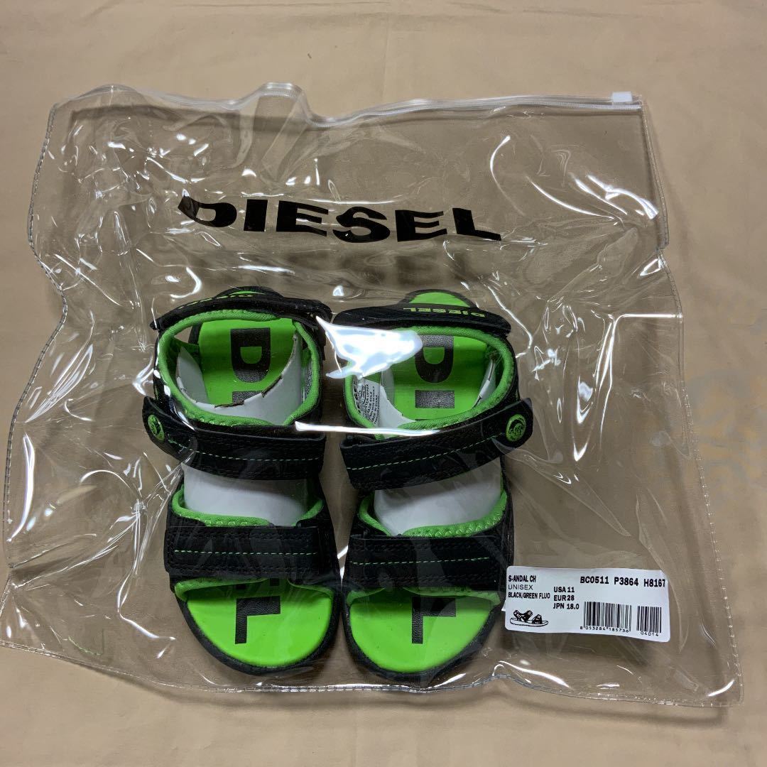 爽やかなデザインDIESEL　サンダル　S-ANDAL CH　グリーン　18cm　BC0511 P3864_画像6