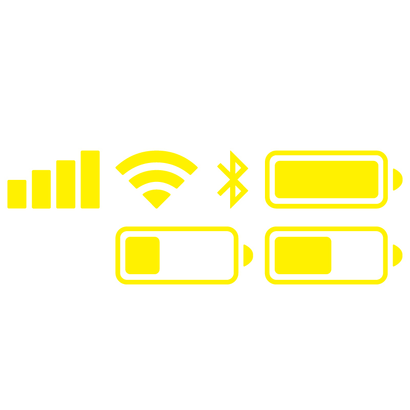 （小縦3cm） 黄 WiFi 電波 バッテリー ステッカー シール 車 クルマ カスタムステッカー カッティングステッカー_画像1
