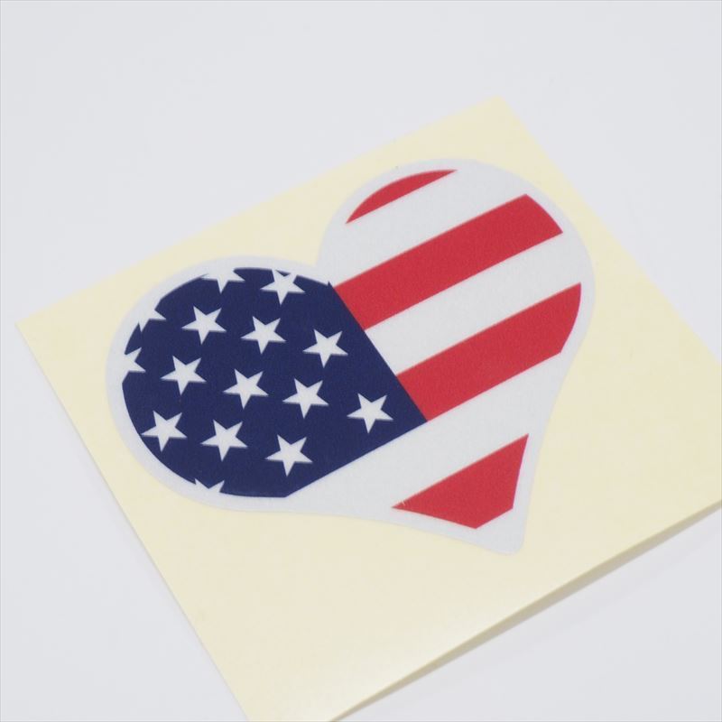 （反射）ハート アメリカ国旗 ステッカー（5cm）星条旗 屋外対応 リフレクター 事故防止 HEART フラッグ_画像4