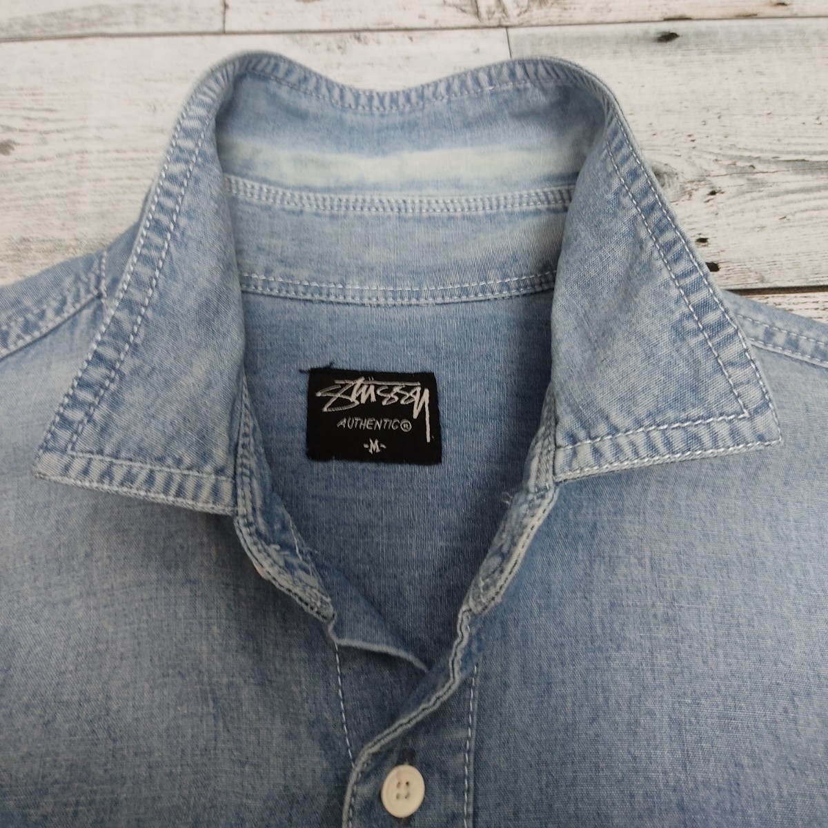 STUSSY ベイカーパンツ フェードブラック SSリンクロゴ刺繍 Mサイズ-