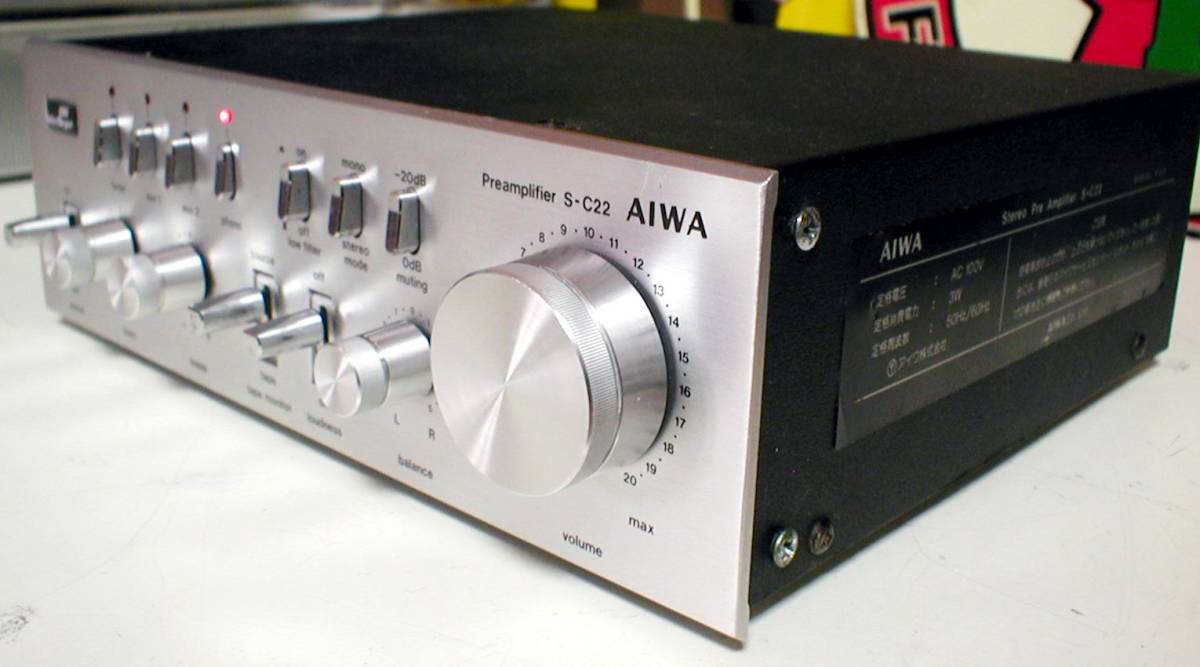 AIWA S-C22 Compact Stereo Control Amplifier 左右出力OK！ 小型