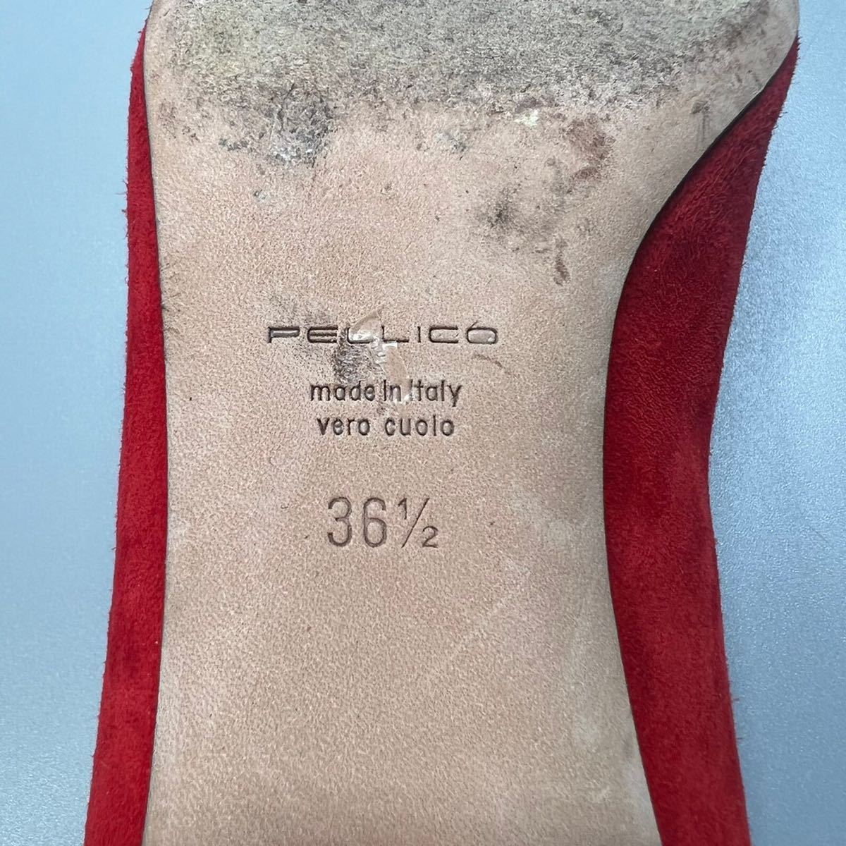 PELLICO ペリーコ パンプス スエード 36 1/2 23.5cm レディース 赤 レッド 靴 シューズ