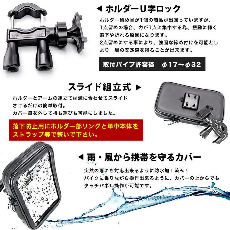 ロードグライド FLTR FLTRX FLTRXSE等に バイク用 防水 スマホホルダー Sサイズ スマートフォン 携帯ホルダー_画像3