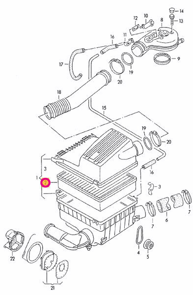 VW ゴルフ3 1HABF用 エアフィルター Volkswagen フォルクスワーゲン_画像2