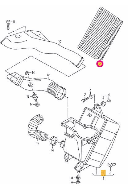 Audi Audi A6(C4) 4AABC для воздушный фильтр 