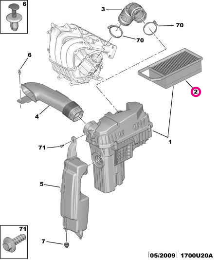 PEUGEOT Peugeot 407 D2V for air filter 