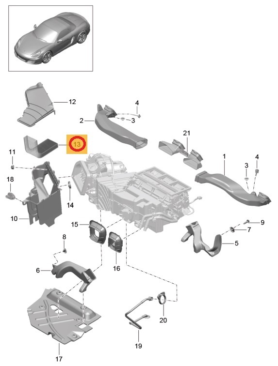 Porsche ポルシェ ケイマン(981) 981MA123用 エアコンフィルター(外気用)_画像2