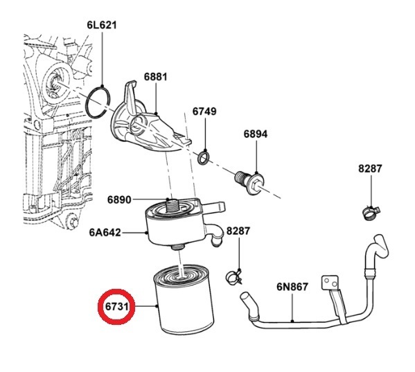 Ford フォード マスタング 4.6L用 オイルフィルター_画像2