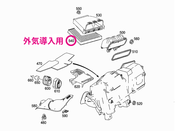 【高性能】ベンツ Eクラス(W211) 211056C用 MANN フレシャスプラス エアコンフィルター(左ハンドル車/外気用) Mercedes-Benz メルセデス_画像2