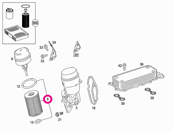 ベンツ Gクラス(W463) 463348用 オイルフィルター Mercedes-Benz メルセデス・ベンツ_画像2