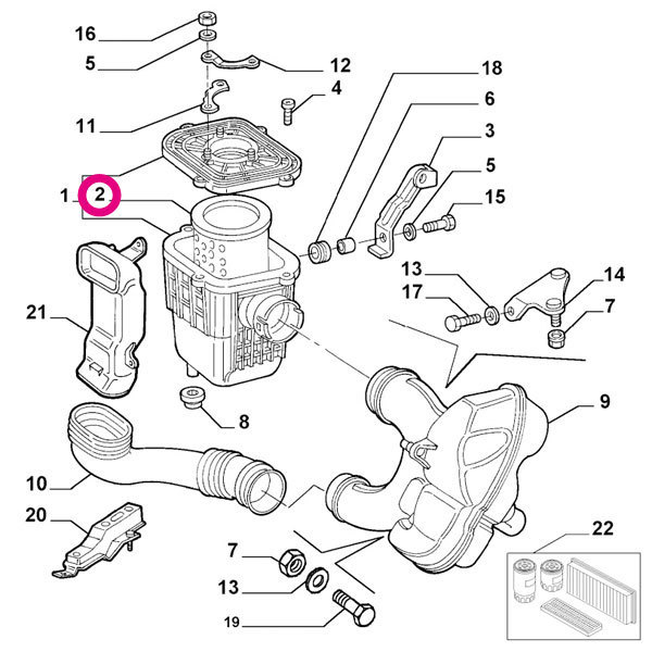 Alfa Romeo Spider 916S2 for air filter Alpha Romeo 