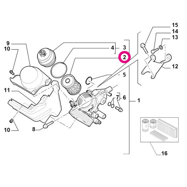 Alfa Romeo ミト 955141用 オイルフィルター アルファロメオ_画像2