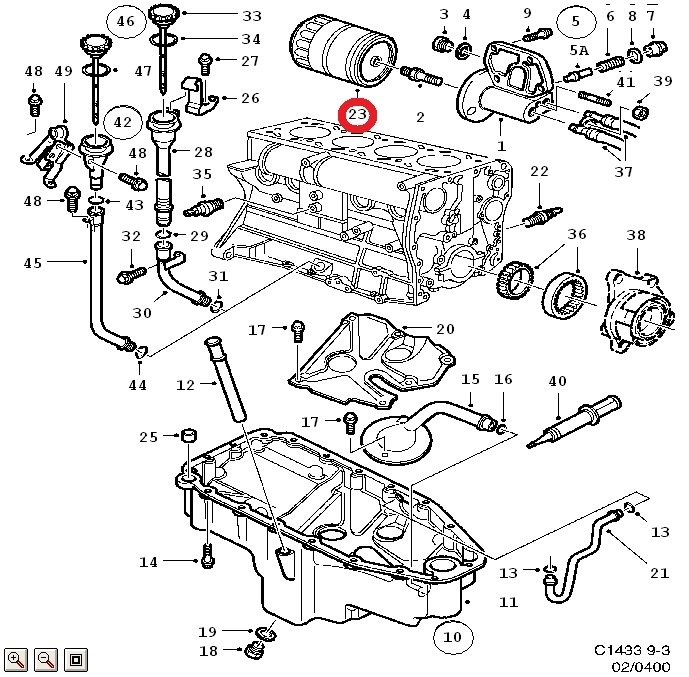 SAAB サーブ 9000 CB234I用 オイルフィルター_画像2