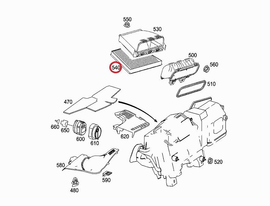 ベンツ Eクラスステーションワゴン(T211) 211252C用 エアコンフィルター(右ハンドル車/外気用) Mercedes-Benz メルセデス・ベンツ_画像2