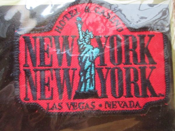 90s NEW YORK NEW YORK刺繍ワッペン/LAS VEGASラスベガスHOTELカジノVintage観光ビンテージpatches旅行スーベニア土産アップリケUSAパッチ_画像2