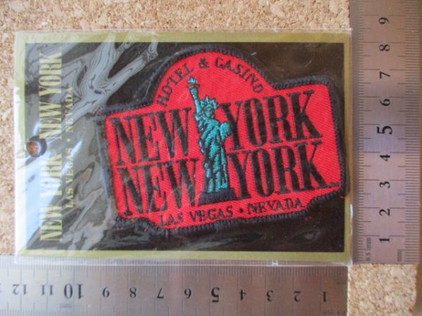 90s NEW YORK NEW YORK刺繍ワッペン/LAS VEGASラスベガスHOTELカジノVintage観光ビンテージpatches旅行スーベニア土産アップリケUSAパッチ_画像8
