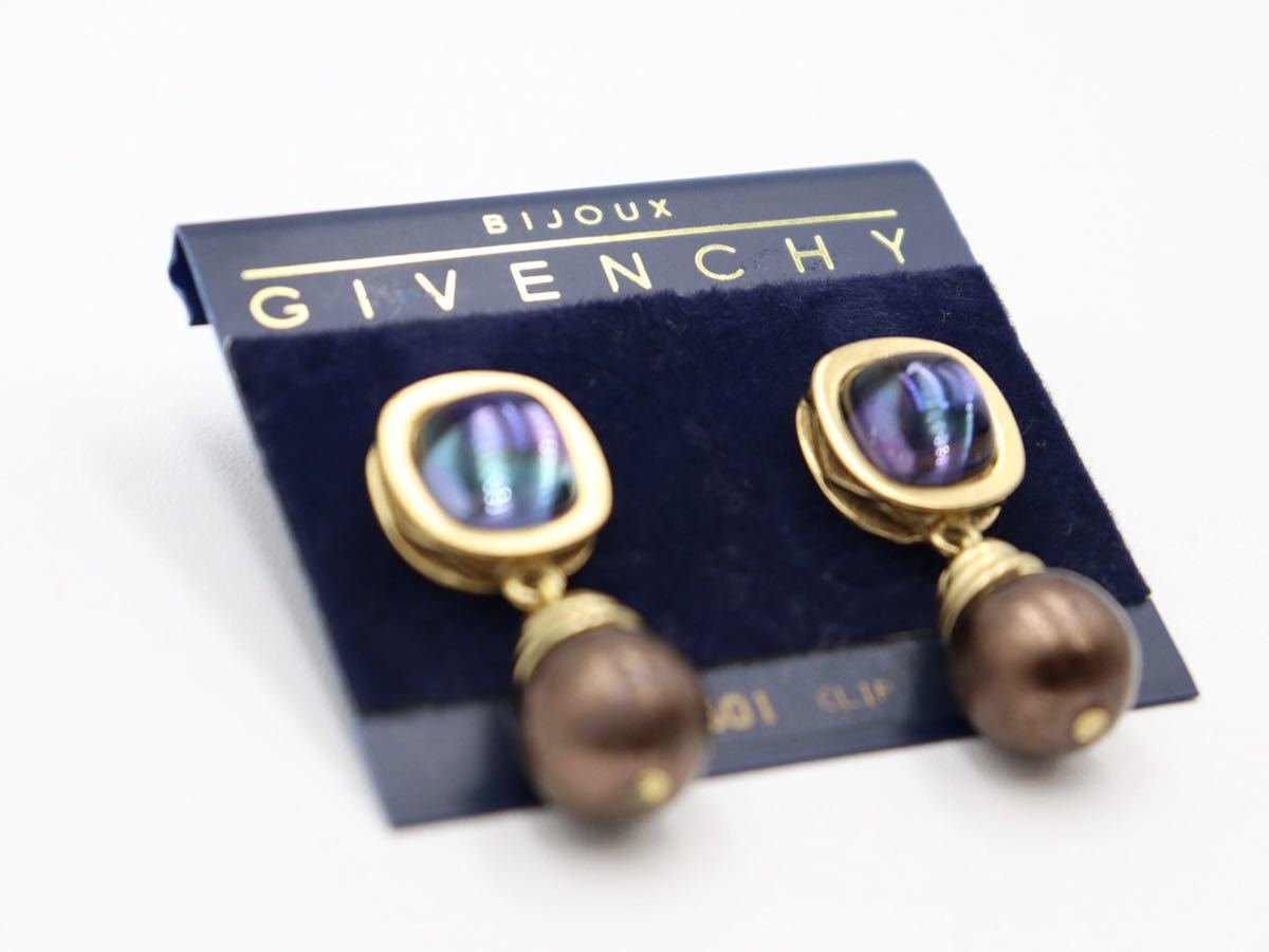 [ ultra rare ] color stone * Givenchy GIVENCHY earrings Givenchy Vintage wedding party rare F