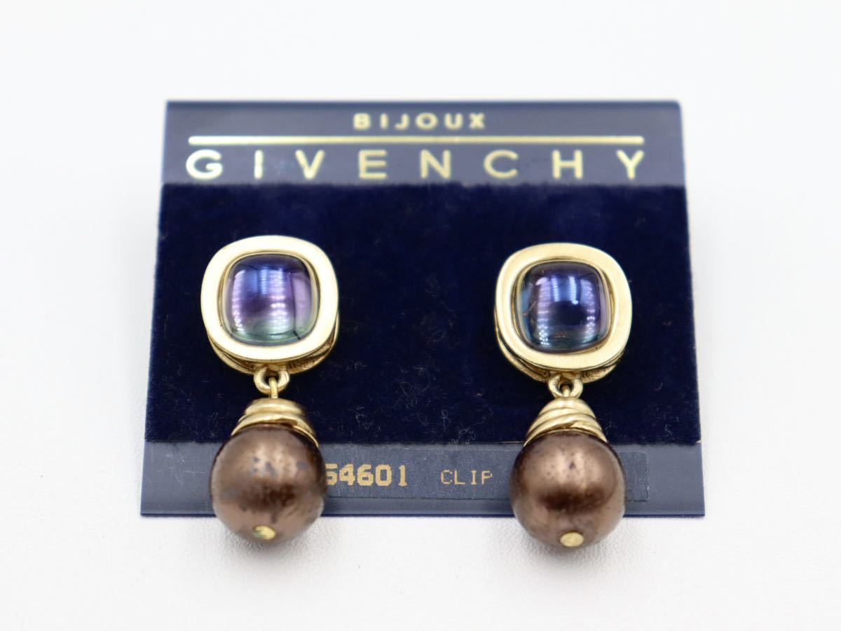 [ ultra rare ] color stone * Givenchy GIVENCHY earrings Givenchy Vintage wedding party rare F