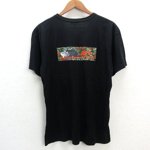 y■1999年 フランス製■アーペーセー/A.P.C カモフラプリントTシャツ■黒【 1 】MENS/52【中古】_画像1