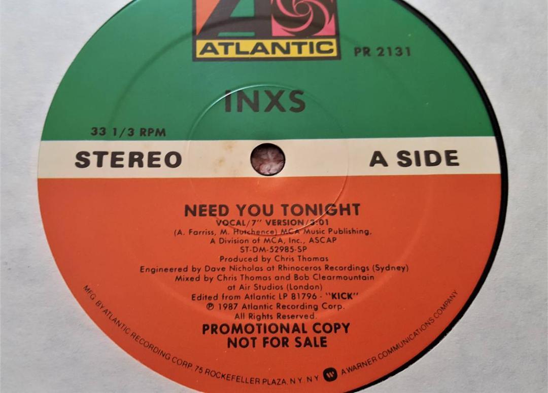 美盤　高音質　INXS　インエクセス　Need You Tonight　1987年 US盤 12”シングルレコード_画像3