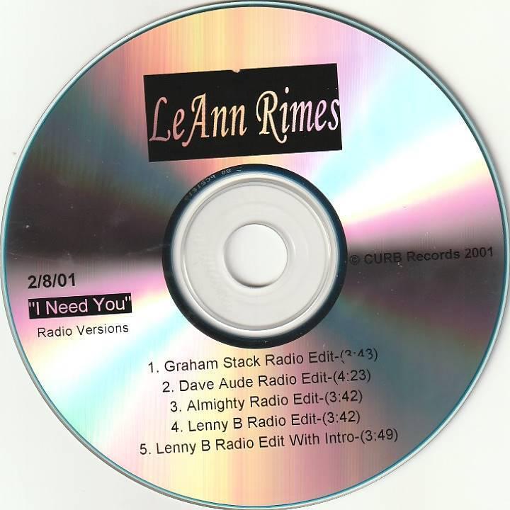 LEANN RIMES　リアン・ライムス　I Need You（Radio Versions）　リミックス集　US盤 貴重盤 CD _画像1