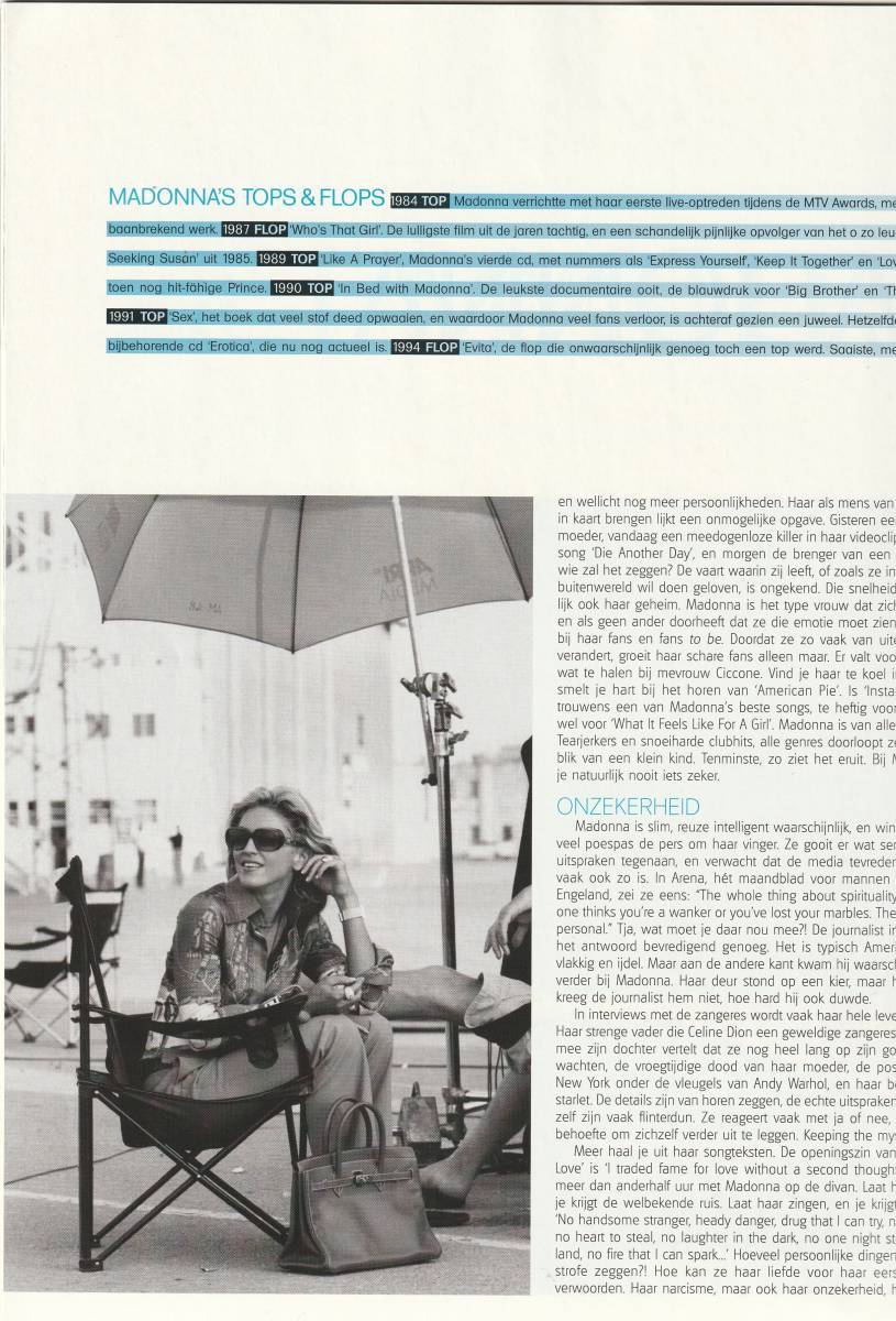 美品　MADONNA　マドンナ　表紙雑誌 　AVANTGARDE (2003)　オランダ 雑誌 　表紙 + 記事_画像2