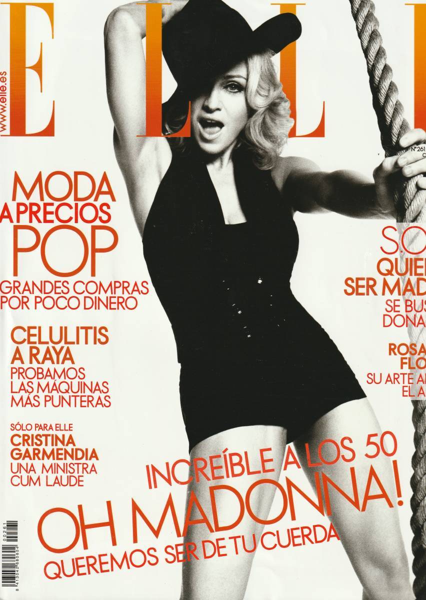 美品　MADONNA　マドンナ　表紙雑誌 　ELLE （スペイン版）　 2008年6月号　表紙＋8ページ特集