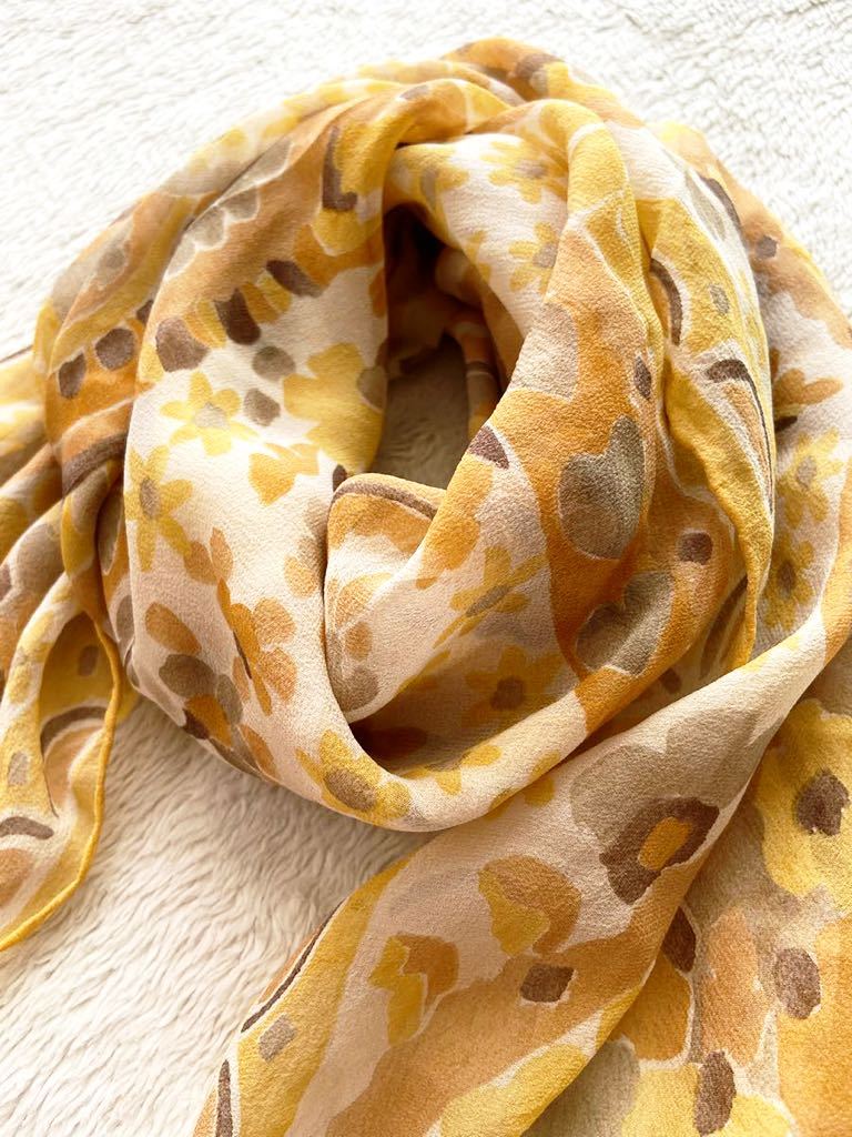 Leilian Италия производства peiz Lee рисунок шелк шарф шелк палантин желтый желтый цвет Leilian Ray Lien прекрасный товар 