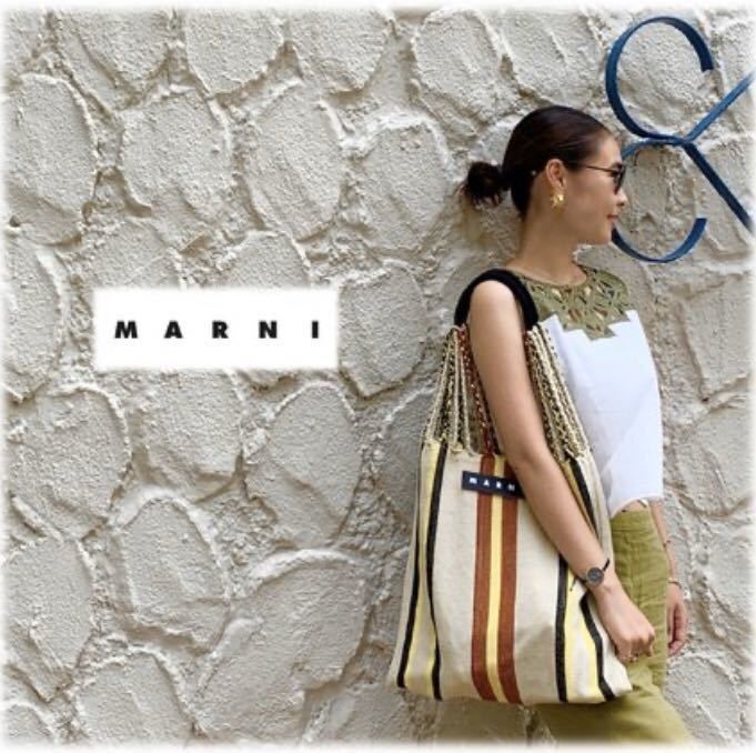 新品 タグ付き MARNI マルニ フラワーカフェ ハンモックバック　エクリュ（保存袋あり）