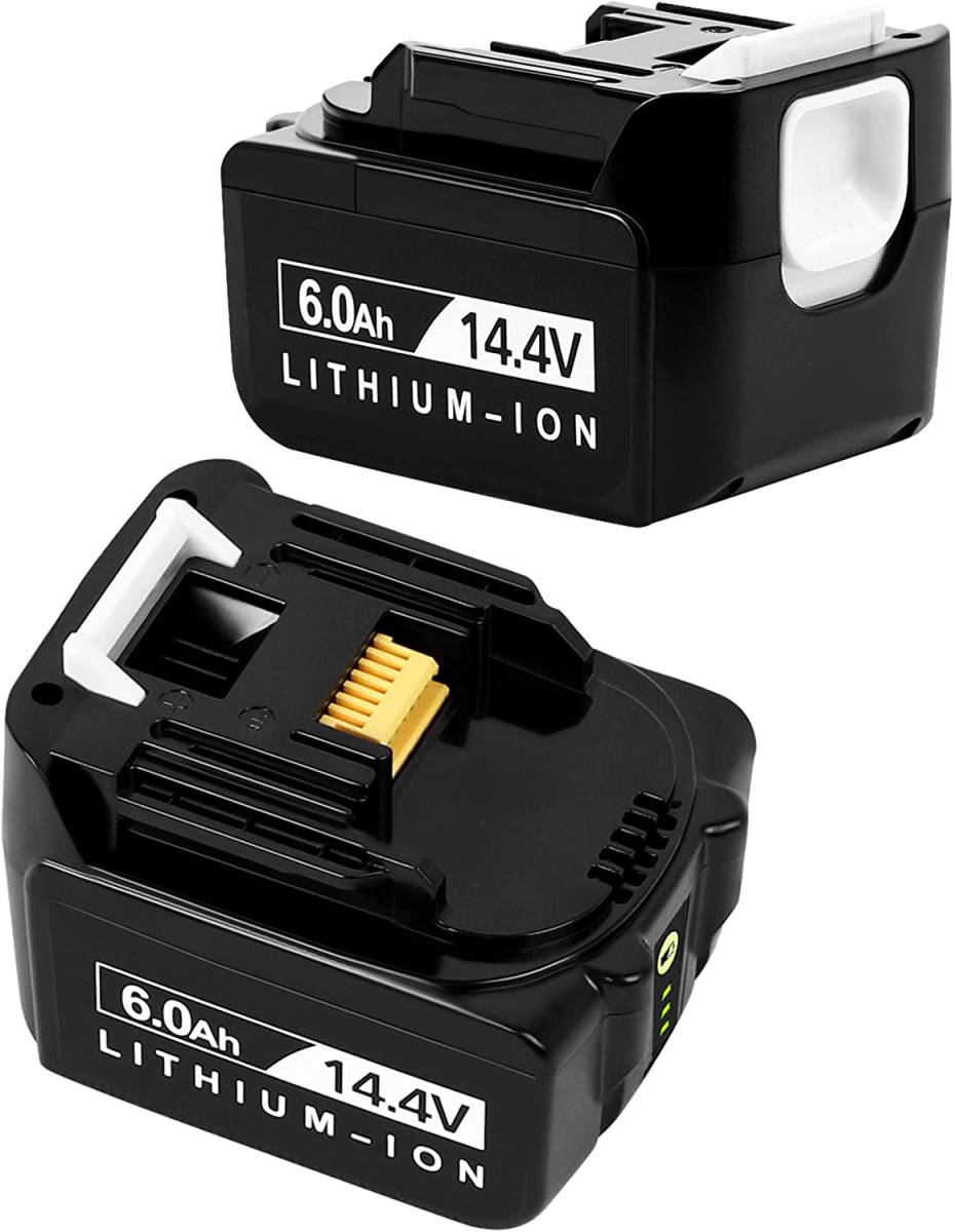 マキタ 14.4vバッテリー BL1460 マキタ互換バッテリー 6.0Ah 2個セット LED残量表示. 高用量 BL1430 電動工具用 リチウムイオン電池