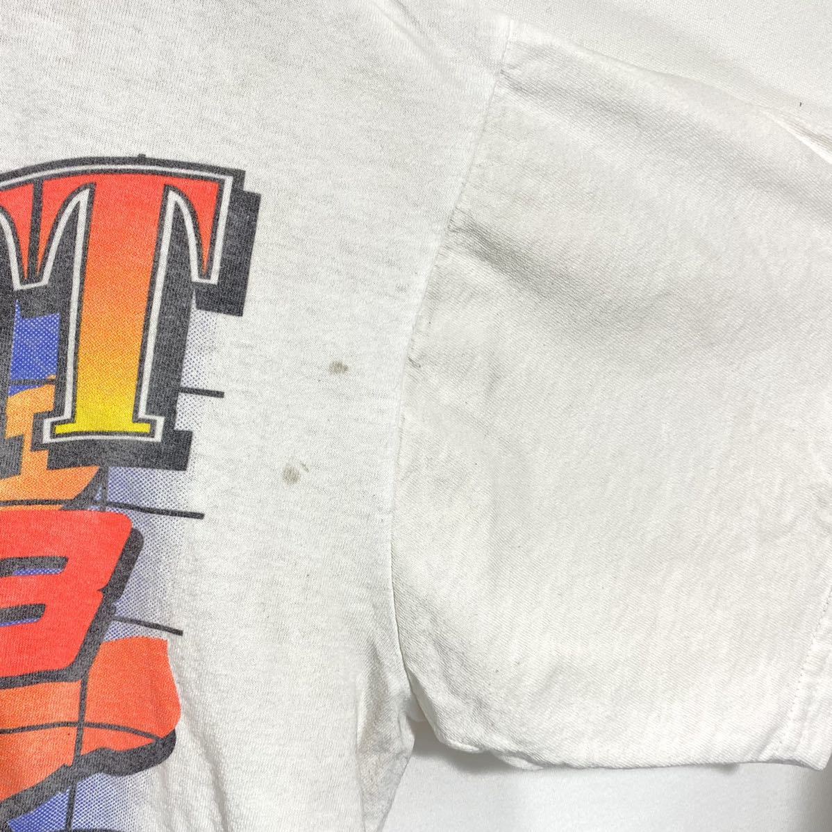 ■ 90s 90年代 ビンテージ TULTEX NASCAR レーシング イラスト 半袖 Tシャツ Dale Jarrett デイル ジャレット アメカジ サイズLARGE 白 ■の画像4