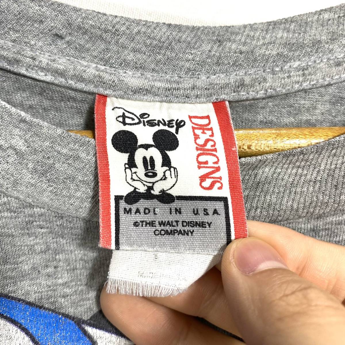 ■ USA製 90s 90年代 ビンテージ WALT DISNEY WORLD 25th FANTASIA MICKEY プリント Tシャツ ディズニー ミッキー ファンタジア グレー ■_画像10