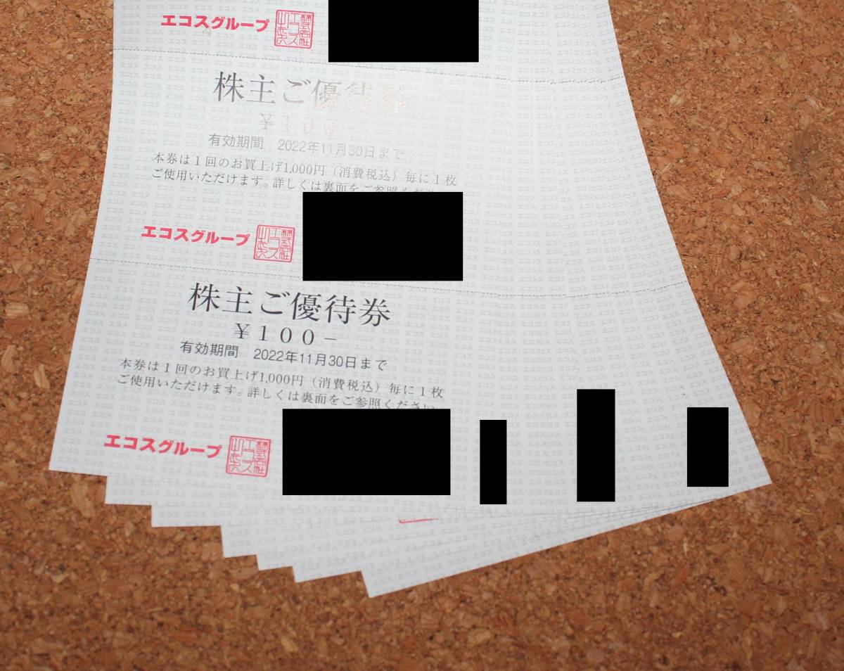 送料無料 エコス 株主優待 1冊 3000円分 優待券 2022年11月30日まで_画像4