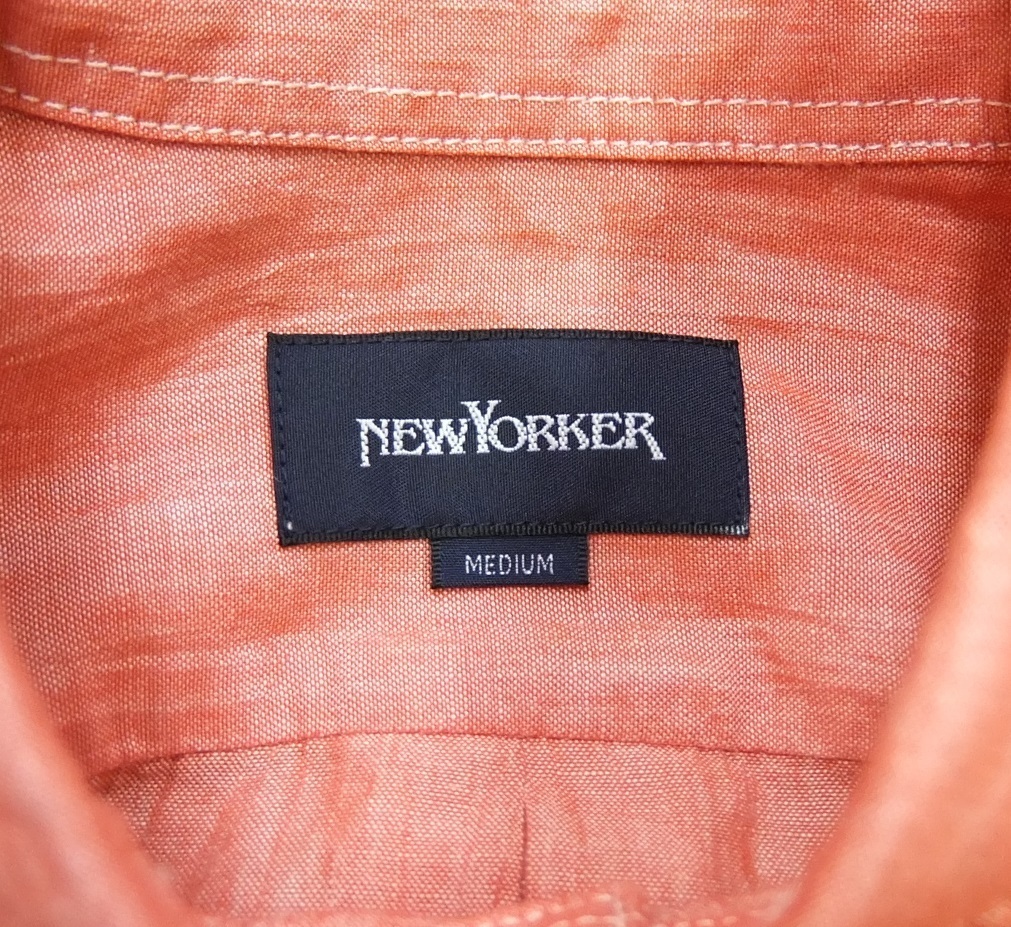 未使用品 NEW YORKER 皺加工 コットンリネン 半袖 プルオーバーシャツ M ニューヨーカー_画像6
