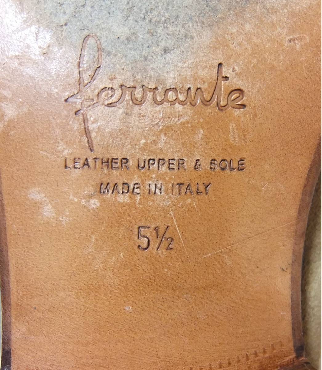 イタリア製 Ferrante フェランテ スエード サイドゴアブーツ 51/2 タン スウェード シューズ_画像9