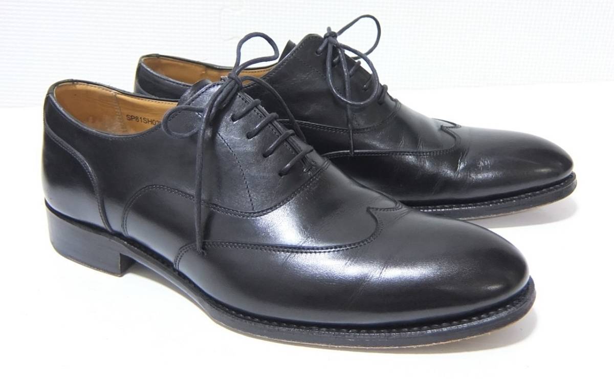 SPITALFIELDS OF CLASSICS グッドイヤーウェルト製法 ウィングチップ レザーシューズ 黒 ７ 革靴 スピットフィールズオブクラシック