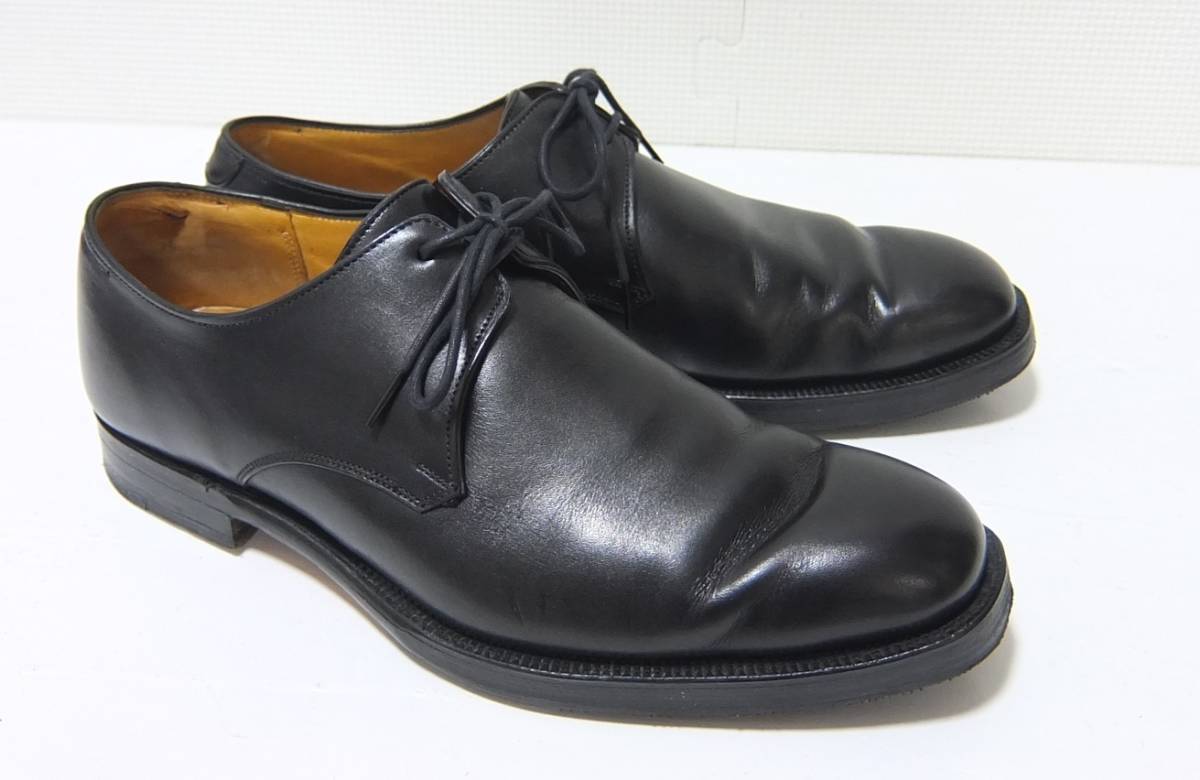 人気沸騰 英国製  イングランド製 プレーントゥ 革靴 7F 黒
